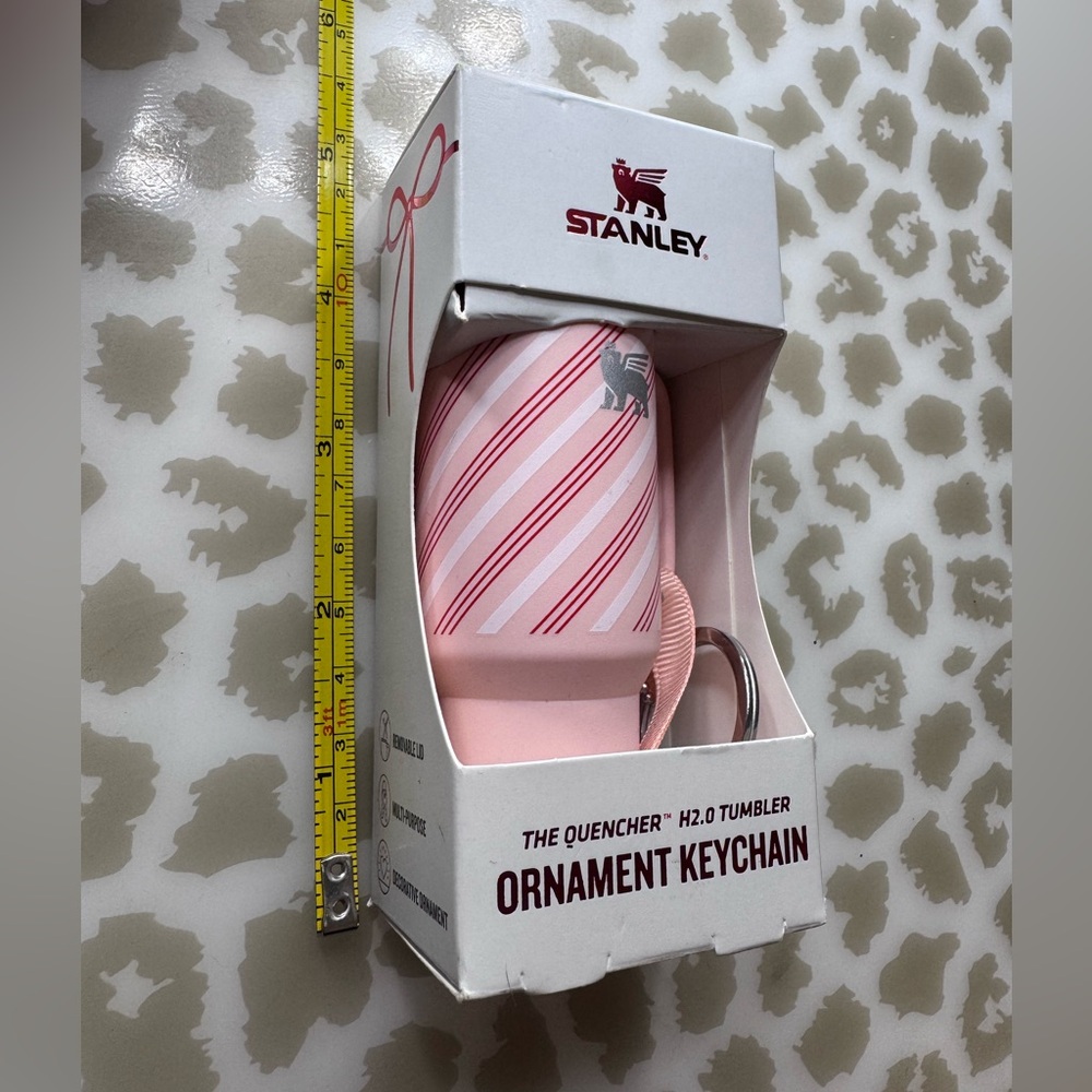 Stanley Pink and Red Striped Keychain Tumbler